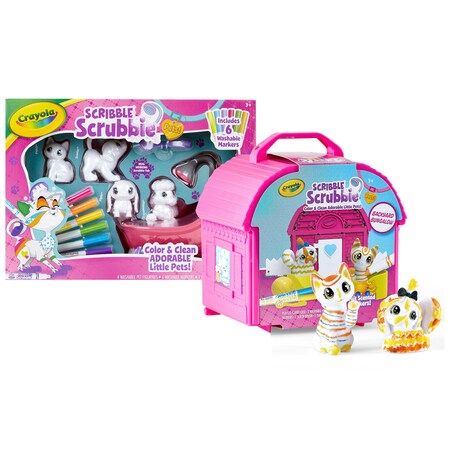 Crayola Scribble Scrubbie Pets Scrub Tub Set + Backyard Bungalow Set, PK2 SCRUBPETKIT1